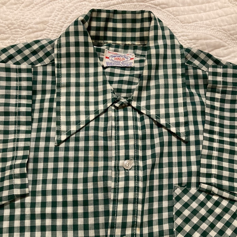 Vintage 1970’s Donlin Tapered ‘n Tails short Sleeve Button Up Shirt